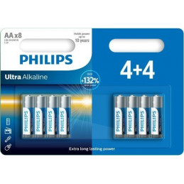 8 Piles Alcaline Philips...