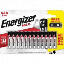 12 Piles Alcaline Energizer Max AAA / LR03