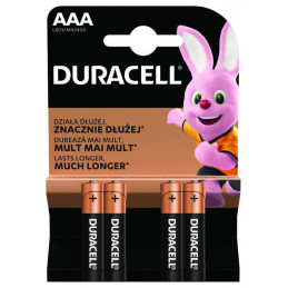 4 Piles Alcaline Duracell AAA / LR03