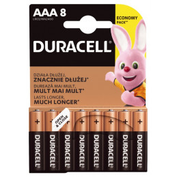 8 Piles Alcaline Duracell AAA / LR03