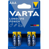 4 Piles Alcaline Varta Longlife Power AAA / LR03