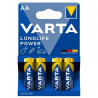 4 Piles Alcaline Varta Longlife Power AA / LR6