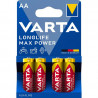 4 Piles Alcaline Varta Longlife Max Power AAA / LR03