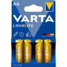 4 Piles Alcaline Varta Longlife AA / LR6