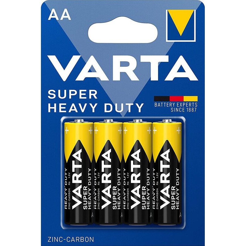 4 Piles Alcaline Varta Super Heavy Duty AA / LR6