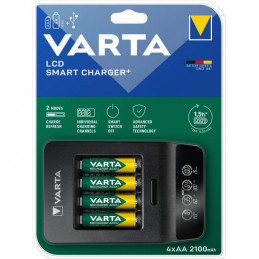 Chargeur Varta LCD Smart Charger+ avec 4 piles AA 2100mAh