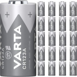 20 Piles Lithium Varta CR123A 3V