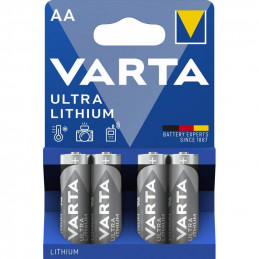 4 Piles Lithium Varta Ultra AA / LR6