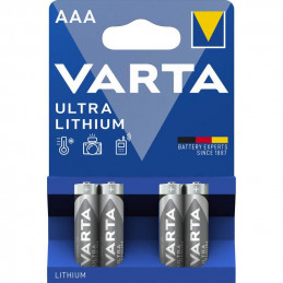 4 Piles Lithium Varta Ultra AAA / LR03
