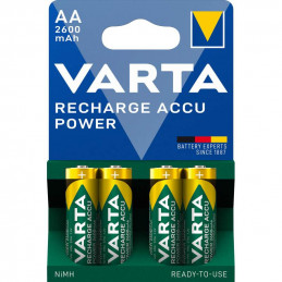 4 Piles Rechargeables 2600mAh Varta Accu Pro AA / HR6