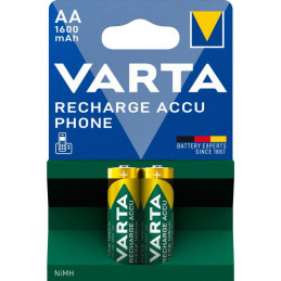 2 Piles Rechargeables Varta Accu Phone 1600mAh AA / HR6
