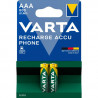 2 Piles Rechargeables Varta Accu Phone 800mAh AAA / HR03