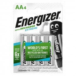 4 Piles Rechargeables Energizer Extreme 2300mAh AA / HR6