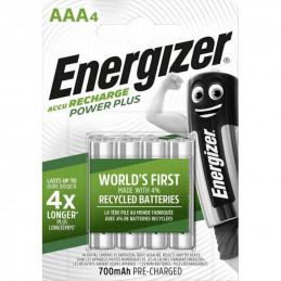 4 Piles Rechargeables Energizer Power Plus 700mAh AAA / HR03