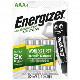 4 Piles Rechargeables Energizer Universal 500mAh AAA / HR03