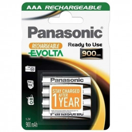4 Piles Rechargeables Panasonic Evolta 900mAh AAA / HR03