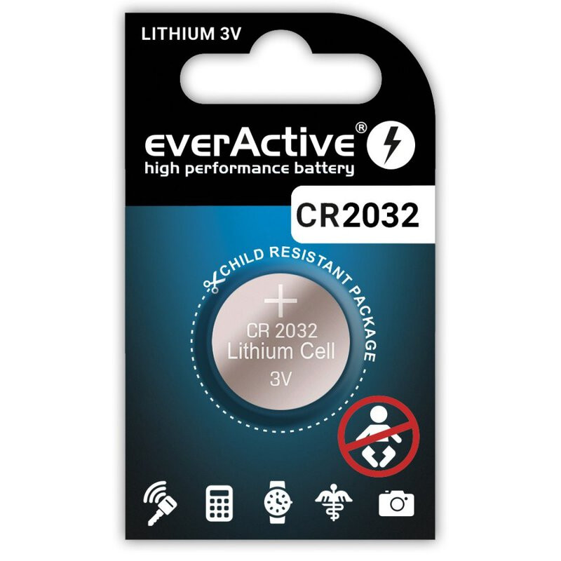 Pile Bouton Lithium everActive 3V / CR2032