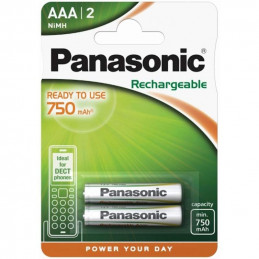 2 Piles Rechargeables Panasonic for DECT 750mAh AAA / HR03