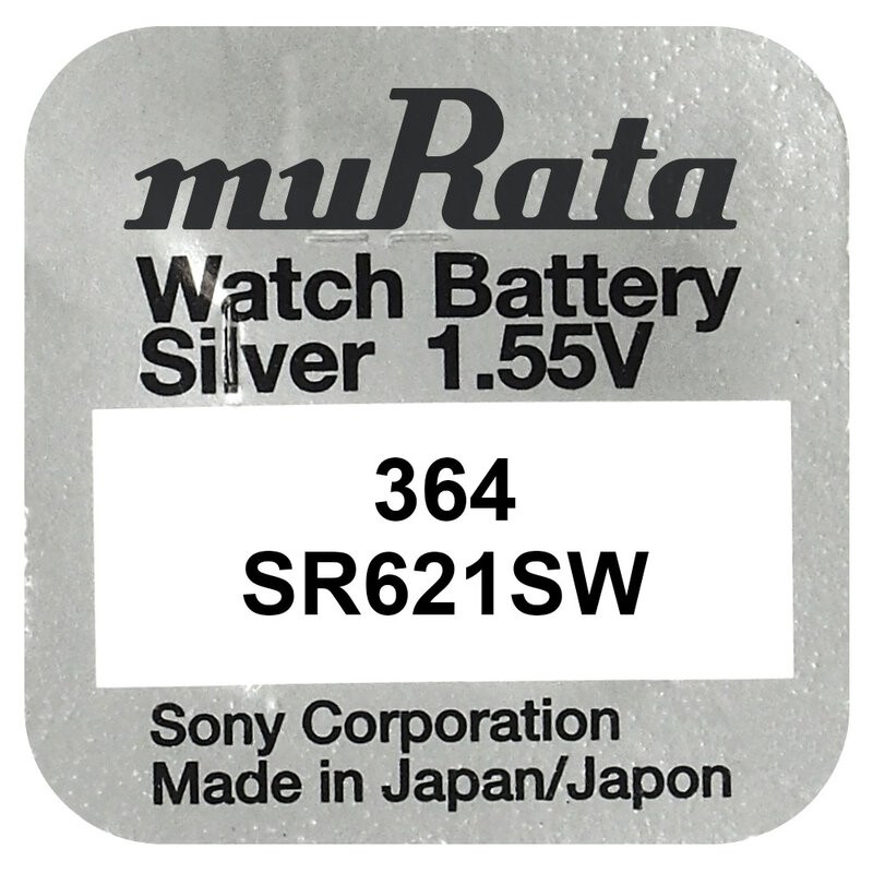 Murata SR621SW-PBWW Pile bouton 364 oxyde d'argent 18 mAh 1.55 V 10 pc(s) -  Conrad Electronic France