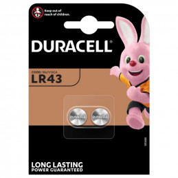 2 Piles Alcaline Duracell 1,5V LR43 / 186 / V12GA