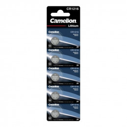5 Piles Bouton Lithium Camelion 3V / CR1216